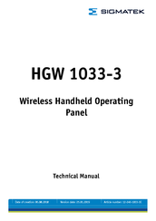 SIGMATEK HGW 1033-3 Technical Manual
