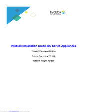 Infoblox 800 Series Installation Manual