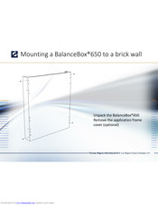 Thomas Regout BalanceBox 650 Mounting Instruction