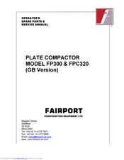 Fairport FPC320 Operator's, Spare Parts & Service Manual