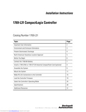 ROCKWELL AUTOMATION 1769-L31 Installation Instructions Manual