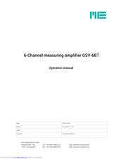 ME-Messysteme GSV-6BT Operation Manual