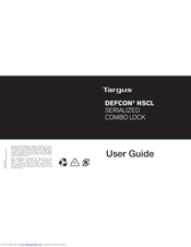 Targus Defcon NSCL User Manual