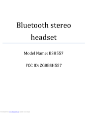 WhiteLabel BSH557 Manual