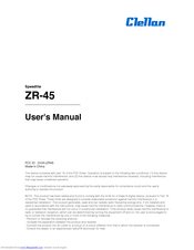 Clellan ZR-45 User Manual