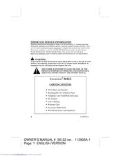 EXCURSION 36122 Owner's Manual