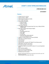 Atmel ZIGBIT ATZB-X0-256-3-0-C Datasheet