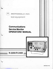 Motorola R-2400 Operator's Manual