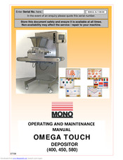 Mono OMEGA TOUCH 400 Operating And Maintenance Manual
