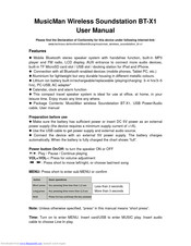MusicMan BT-X1 User Manual