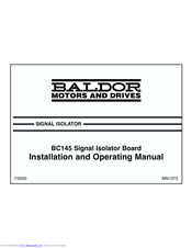 Baldor BC145 Installation And Operating Manual