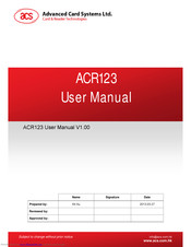 Advanced Card Systems Ltd. ACR123 User Manual
