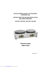 Roller Grill CDG 350 Instructions For Use And Installation