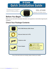 D-Link DSL-6740B Quick Installation Manual