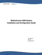 CORNING MobileAccess 2000 Series Installation And Configuration Manual