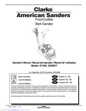 Clarke American Sanders FloorCrafter 07104A Operator's Manual