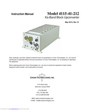 Cross Technologies 4115-41-212 Instruction Manual