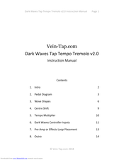 Vein-Tap Dark Waves Tap Tempo Tremolo v2.0 Instruction Manual