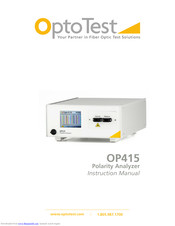 OptoTest OP415 Instruction Manual
