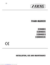 ARAG 5200052 Installation, Use And Maintenance Manual