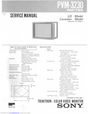 Sony RM-785 Service Manual
