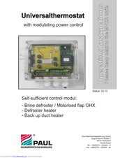 Paul Universal Thermostat Operating Instructions Manual