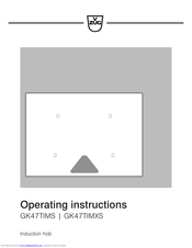 V-ZUG GK47TIMSC Operating Instructions Manual