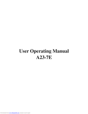 Joyplus A23-7E User's Operating Manual