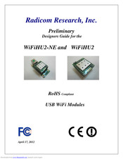 Radicom Research WiFiHU2-NE Designer's Manual