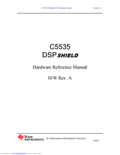 Texas Instruments C5535 DSPShield Hardware Reference Manual