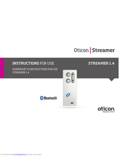 oticon Streamer 1.4 Instructions For Use
