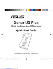 Asus Xonar U3 PLUS Quick Start Manual