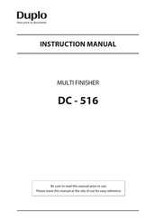 Duplo DC-516 Instruction Manual