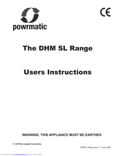 Powrmatic DHM SL User Instructions