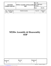 ASUSTeK COMPUTER M530w Assembly & Disassembly Instructions