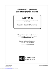 Air Monitor Corporation ELECTRA-flo Installation, Operation And Maintenance Instructions