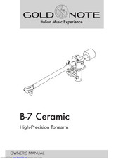 Gold Note B-7 Ceramic Owner's Manual