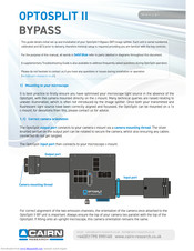 cairn OPTOSPLIT II BYPASS Troubleshooting Manual