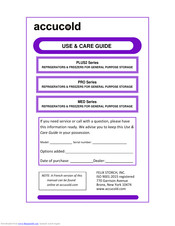 Accucold SP6DSSTB Use & Care Manual