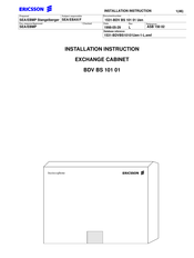 Ericsson BDV BS 101 01 Installation Instructions Manual