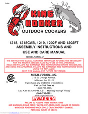 King Kooker 1218 Assembly Instructions And Care Manual