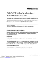Andover Controls EMX34/CK34 Installation Manual
