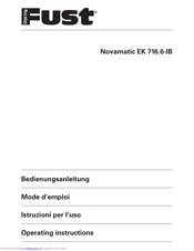 Fust Novamatic EK 716.6-IB Operating Instructions Manual