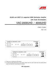 IDK VAC-2000UND User Manual