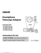 Carson HookUpz Smartphone Telescope Adapter Instructions For Use Manual