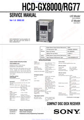 Sony HCD-GX8000 Service Manual