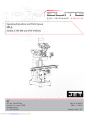 Jet ETM-949EVS-Type 2 Operating Instructions Manual