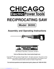 Chicago Electric 36595 Assembly And Operating Instructions Manual