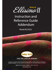 Baby Lock GOLD Ellisimo II BLSOG2 Instruction And Reference Manual Addendum