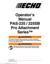 Echo PAS-225SB Pro Attachment Series Operator's Manual